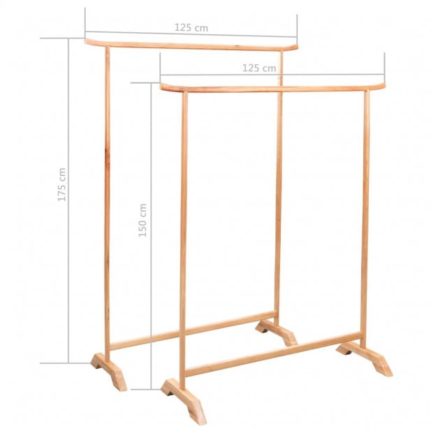 Clothes Racks 2 Pcs Solid Oak Wood Image 11