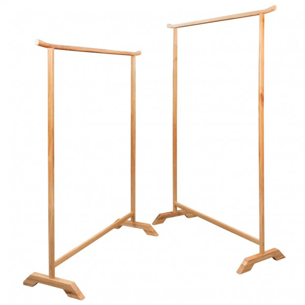 Clothes Racks 2 Pcs Solid Oak Wood Image 3