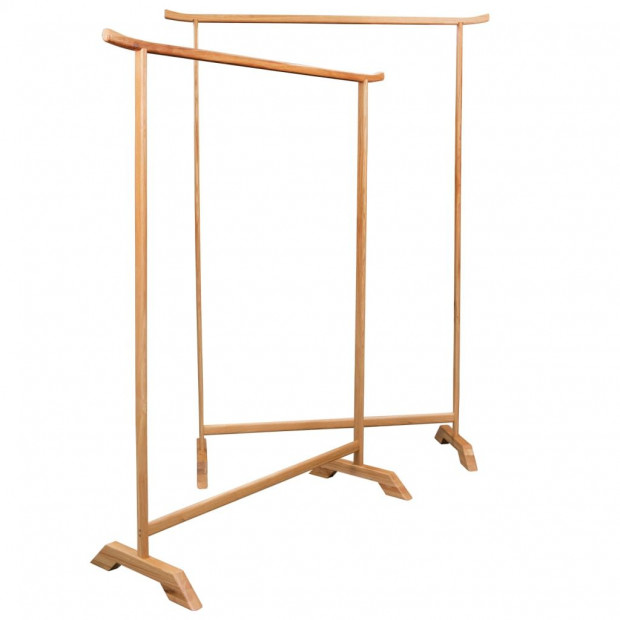 Clothes Racks 2 Pcs Solid Oak Wood Image 4