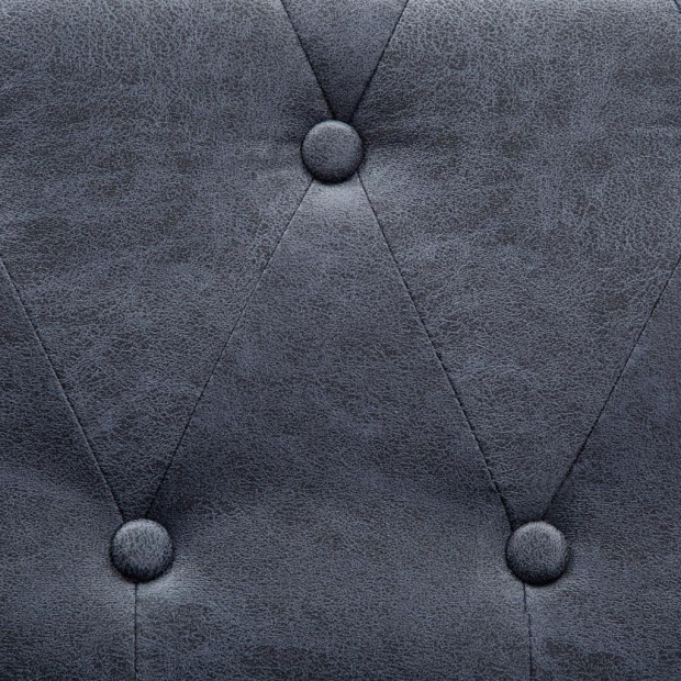 2-seater Chesterfield Sofa Artificial Suede Leather Grey Image 2