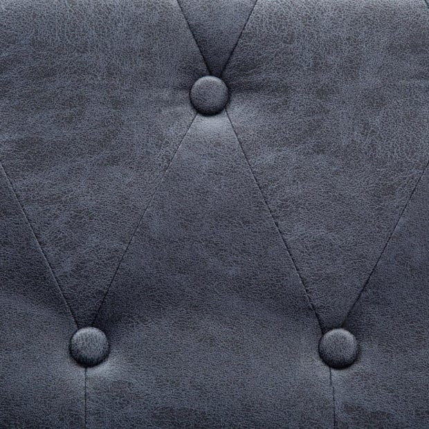 3-seater Chesterfield Sofa Artificial Suede Leather Grey Image 2