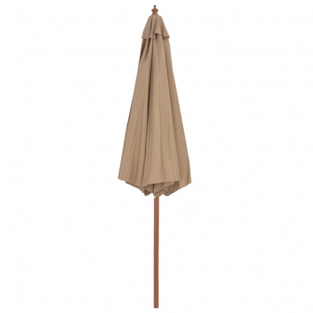 Outdoor Parasol With Wooden Pole 300 Cm Taupe Image 4