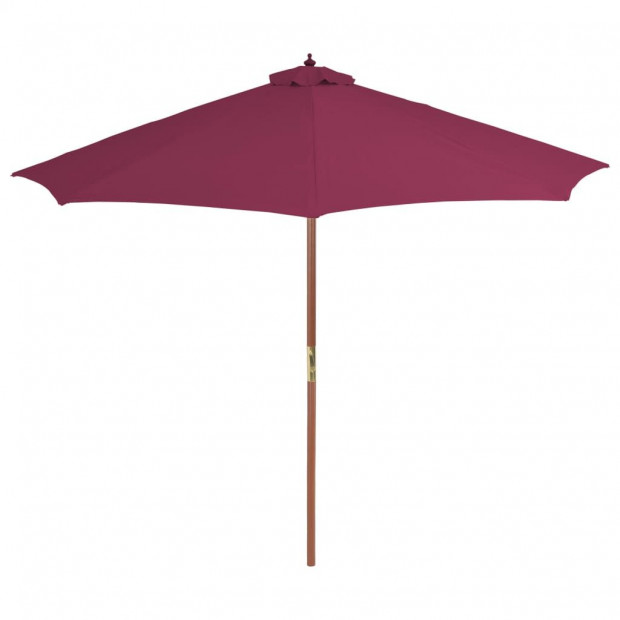 Outdoor Parasol With Wooden Pole 300 Cm Bordeaux Red Image 3