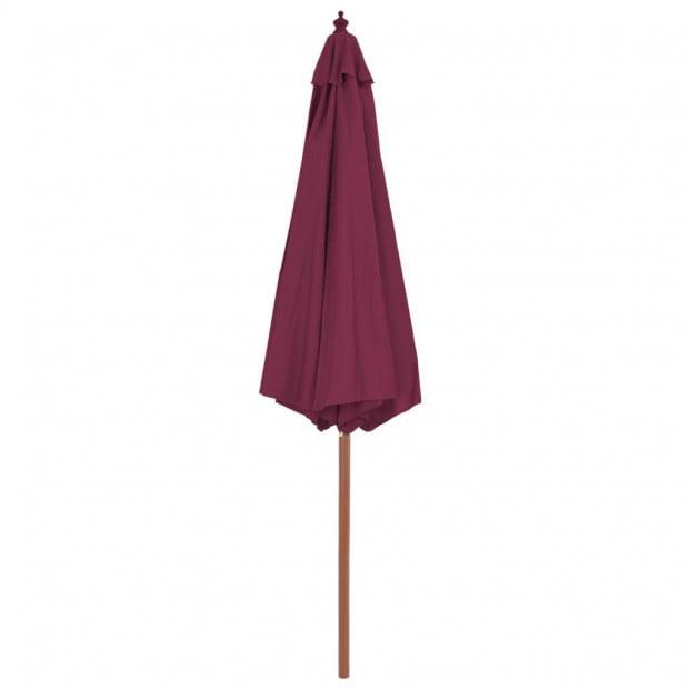 Outdoor Parasol With Wooden Pole 300 Cm Bordeaux Red Image 4