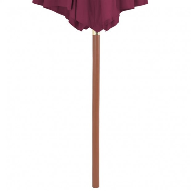 Outdoor Parasol With Wooden Pole 300 Cm Bordeaux Red Image 5
