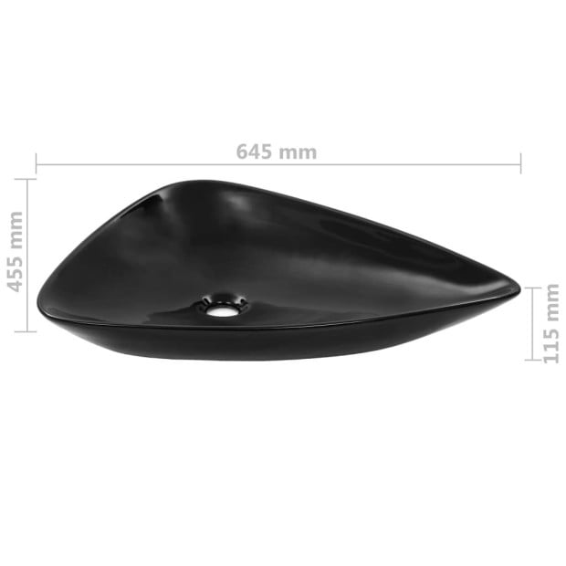 Basin Ceramic Black Triangle 645x455x115 Mm Image 7