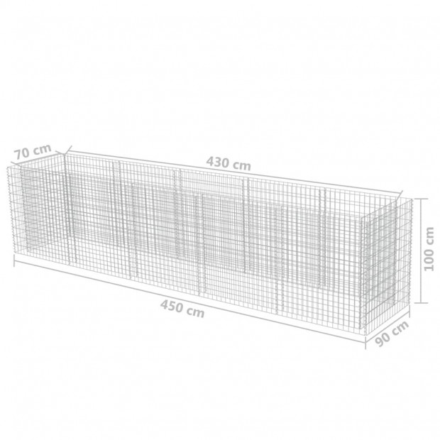 Gabion Raised Bed Galvanised Steel 450x90x100 Cm Image 8