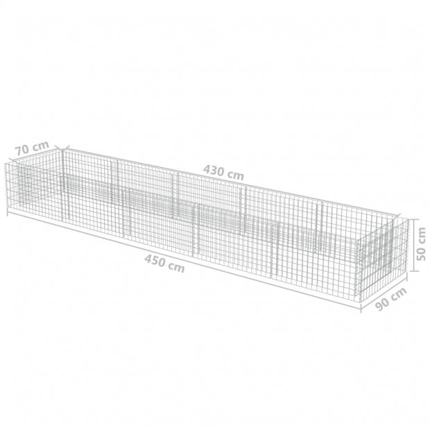 Gabion Raised Bed Galvanised Steel 450x90x50 Cm Image 8
