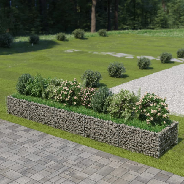 Gabion Raised Bed Galvanised Steel 450x90x50 Cm