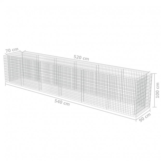 Gabion Raised Bed Galvanised Steel 540x90x100 Cm Image 8