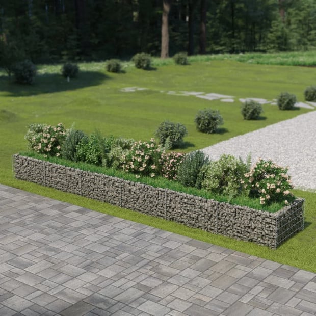 Gabion Raised Bed Galvanised Steel 540x90x50 Cm