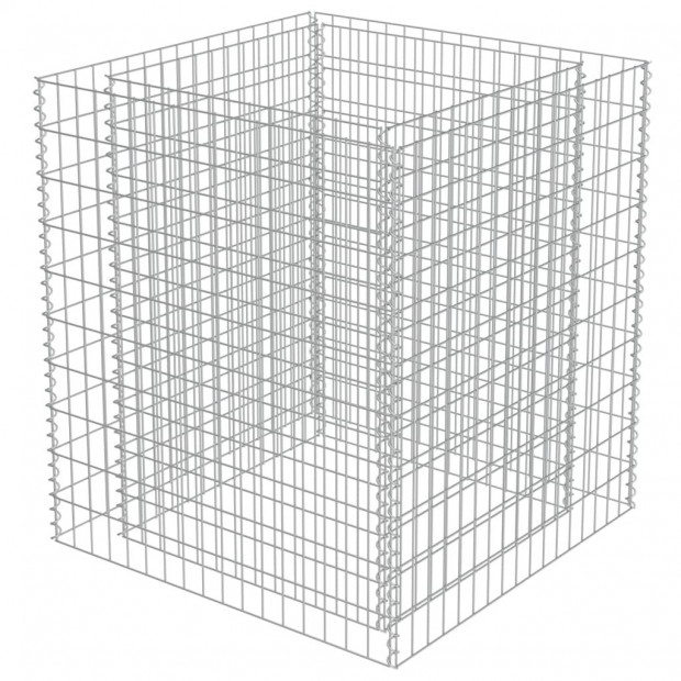 Gabion Raised Bed Galvanised Steel 90x90x100 Cm Image 2