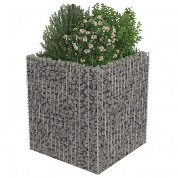 Gabion Raised Bed Galvanised Steel 90x90x100 Cm Image 3