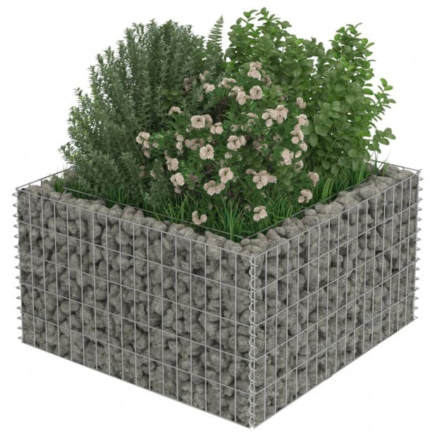 Gabion Raised Bed Galvanised Steel 90x90x50 Cm Image 3