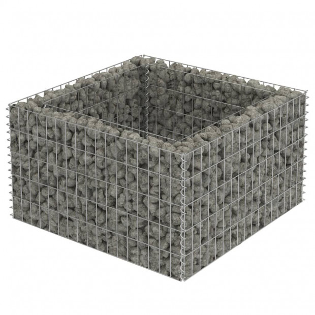 Gabion Raised Bed Galvanised Steel 90x90x50 Cm Image 4
