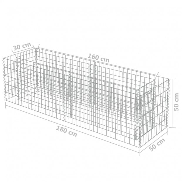 Gabion Planter Galvanised Steel 180x50x50 Cm Image 8