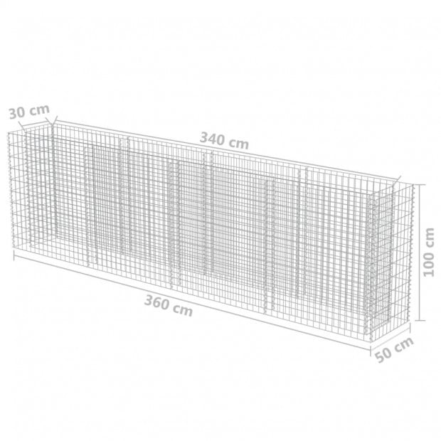 Gabion Raised Bed Galvanised Steel 360x50x100 Cm Image 8