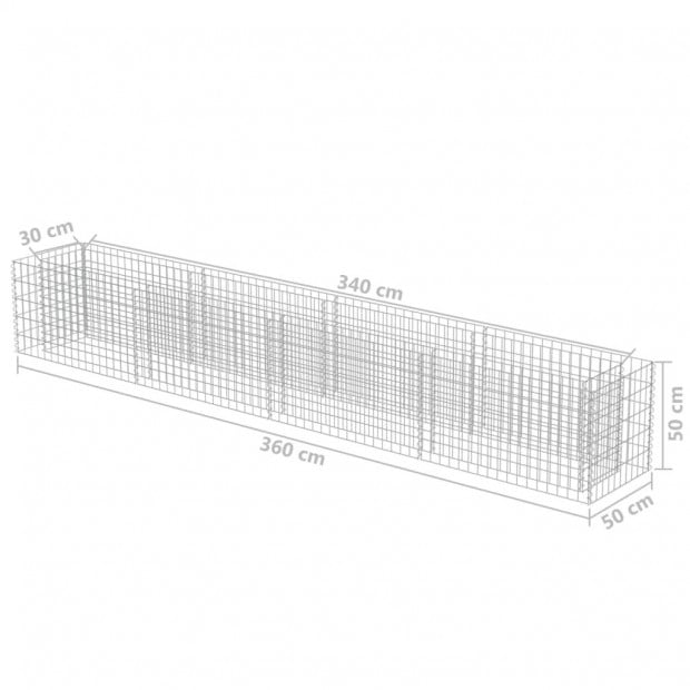 Gabion Raised Bed Galvanised Steel 360x50x50 Cm Image 8