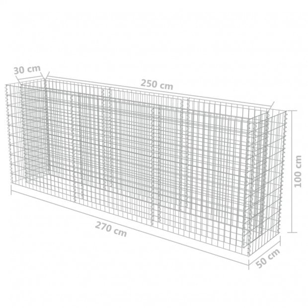 Raised Bed Galvanised Steel 270x50x100 Cm Image 8