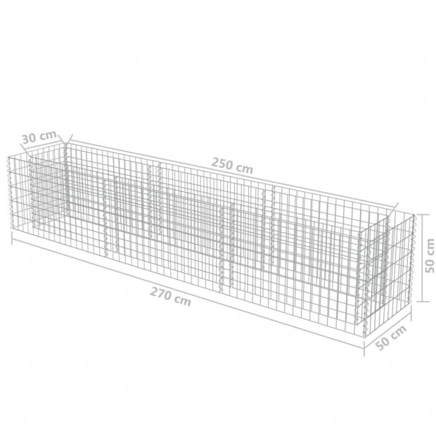 Raised Bed Galvanised Steel 270x50x50 Cm Image 8