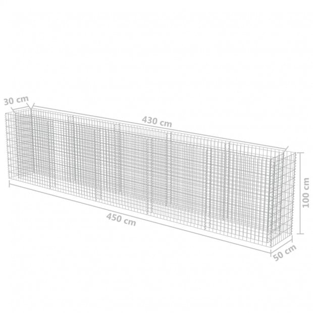 Gabion Raised Bed Galvanised Steel 450x50x100 Cm Image 8