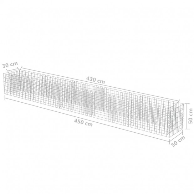 Gabion Raised Bed Galvanised Steel 450x50x50cm Image 8