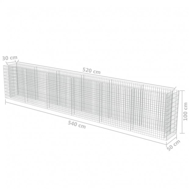 Gabion Raised Bed Galvanised Steel 540x50x100cm Image 8