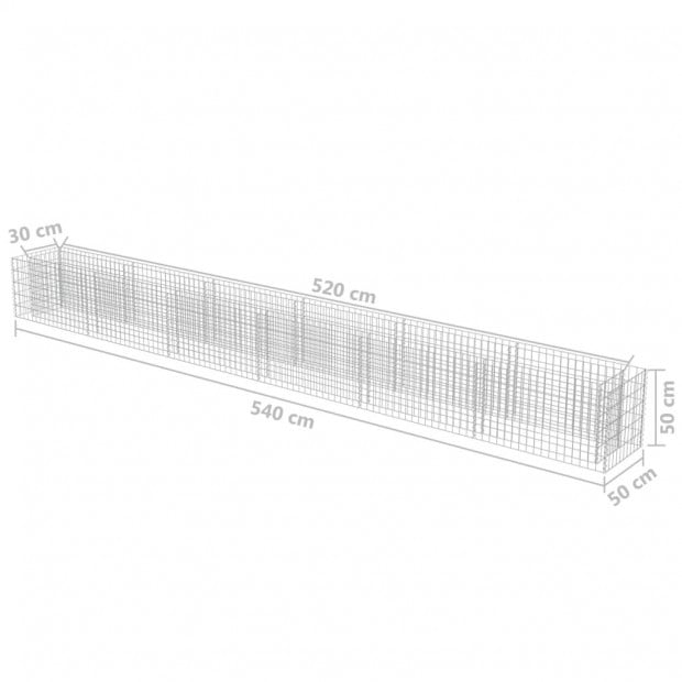Gabion Raised Bed Galvanised Steel 540x50x50cm Image 8