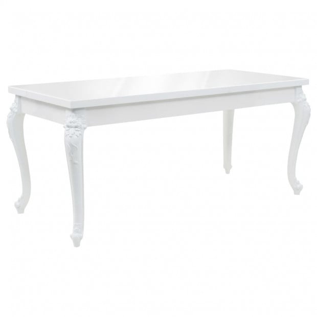 Dining Table 179x89x81 Cm High Gloss White