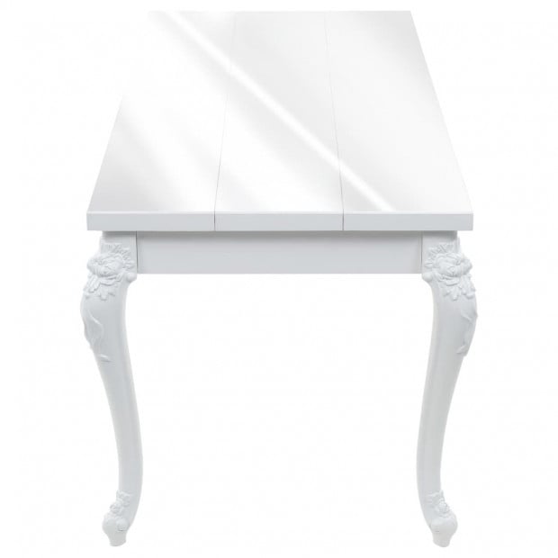 Dining Table 179x89x81 Cm High Gloss White Image 4