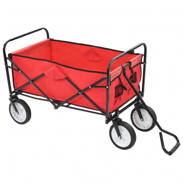 Folding Hand Trolley Steel Red Image 2