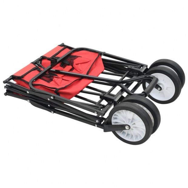 Folding Hand Trolley Steel Red Image 3