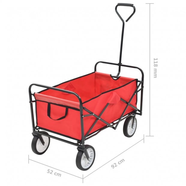 Folding Hand Trolley Steel Red Image 8