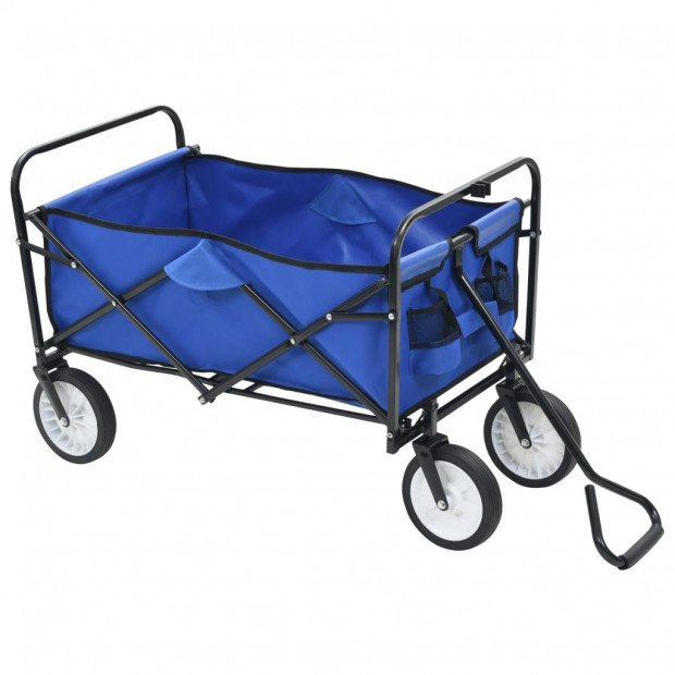 Folding Hand Trolley Steel Blue Image 2