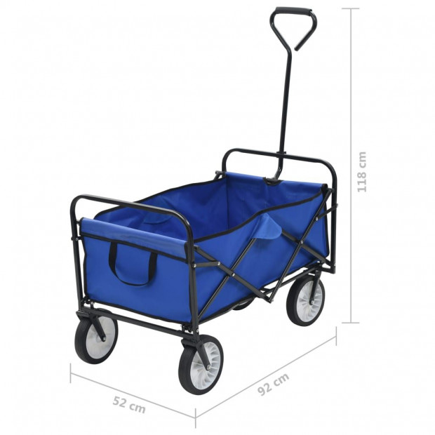 Folding Hand Trolley Steel Blue Image 8