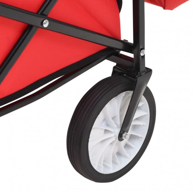 Folding Hand Trolley With Canopy Steel Red Image 8