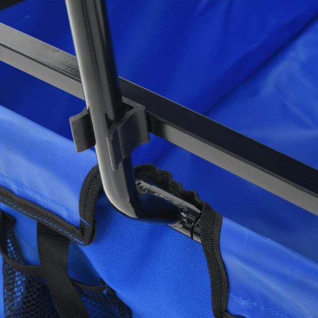Folding Hand Trolley With Canopy Steel Blue Image 5