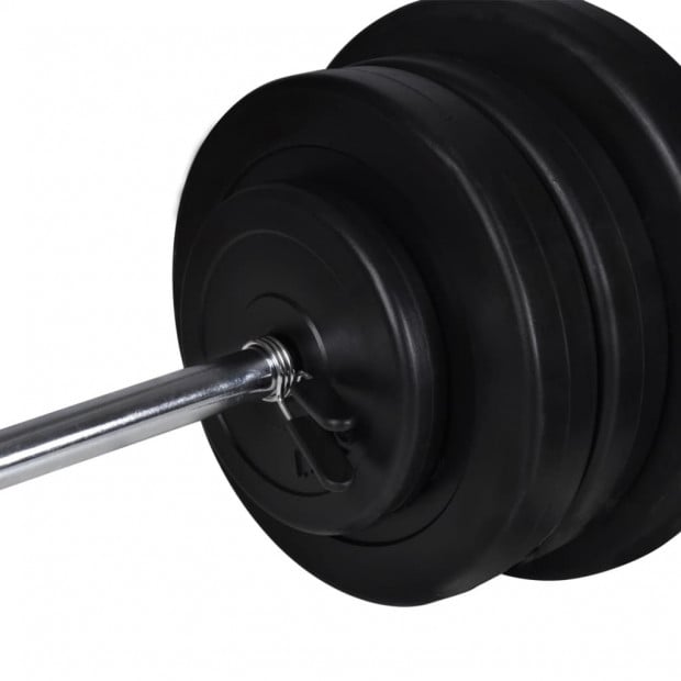 Workout Bench With Barbell And Dumbbell Set 60.5 Kg 116x47x(46-115) Image 11