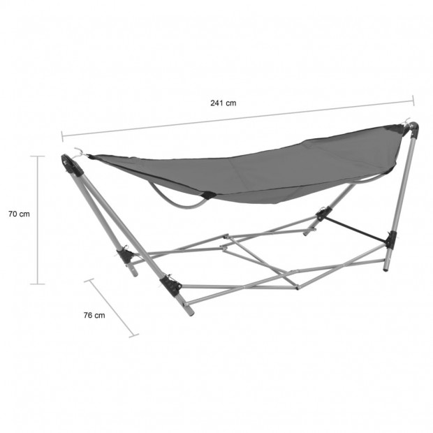 Hammock With Foldable Stand Grey Image 10