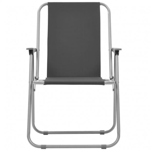 Folding Camping Chairs 2 Pcs 52x59x80 Cm Grey Image 3