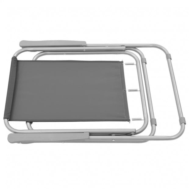 Folding Camping Chairs 2 Pcs 52x59x80 Cm Grey Image 4