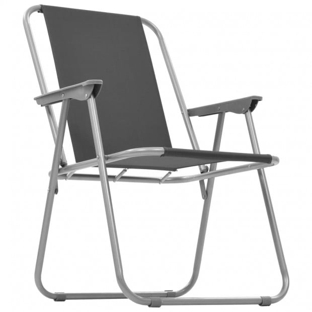 Folding Camping Chairs 2 Pcs 52x59x80 Cm Grey Image 5