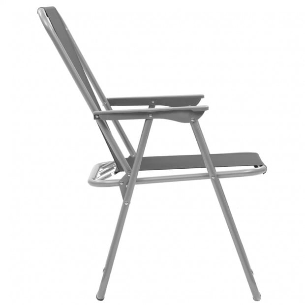 Folding Camping Chairs 2 Pcs 52x59x80 Cm Grey Image 6