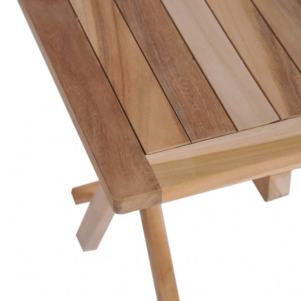 Folding Bistro Table 60x60x65 Cm Solid Teak Wood Image 9