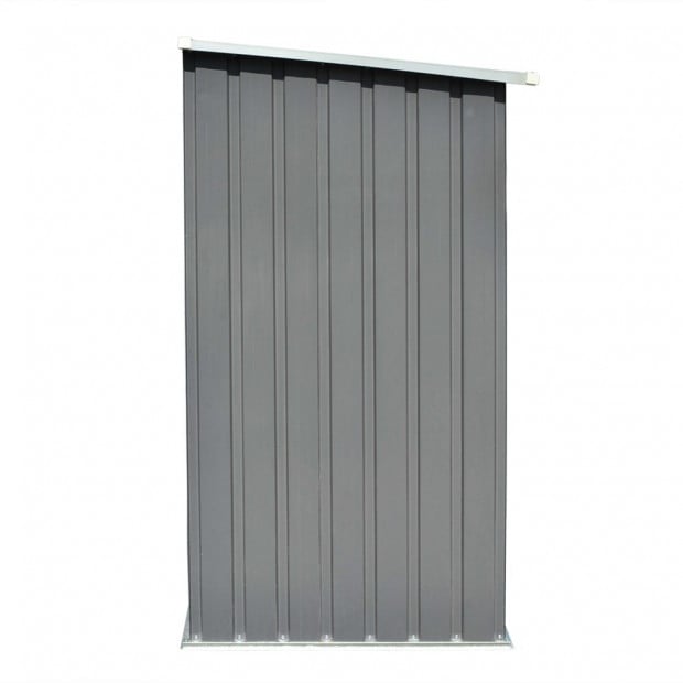 Garden Log Storage Shed Galvanised Steel 163x83x154 Cm Grey Image 5