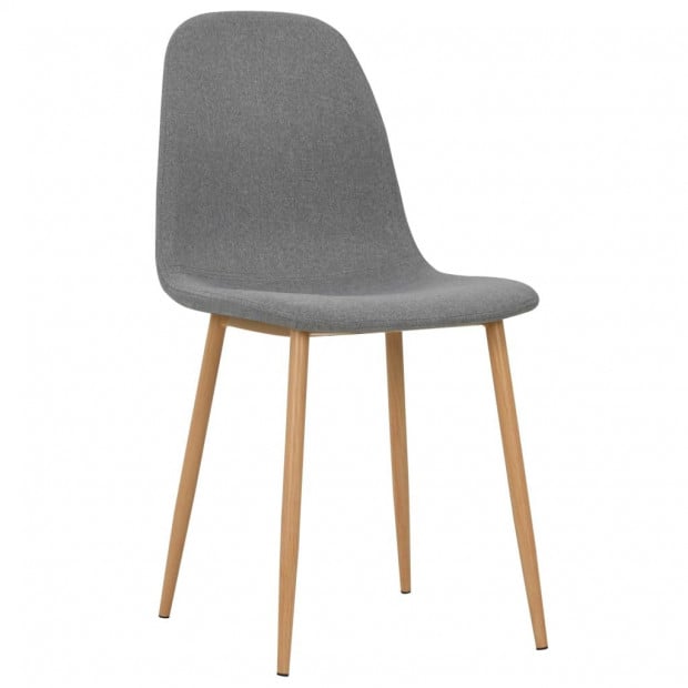 Dining Chairs 4 Pcs Light Grey Fabric Image 2