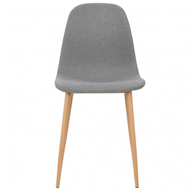 Dining Chairs 4 Pcs Light Grey Fabric Image 3