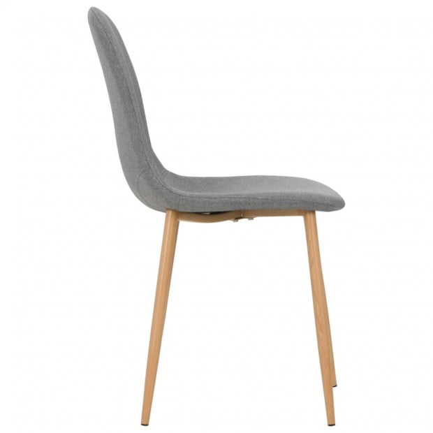 Dining Chairs 4 Pcs Light Grey Fabric Image 4