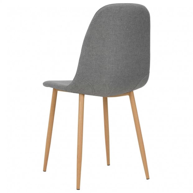 Dining Chairs 4 Pcs Light Grey Fabric Image 5