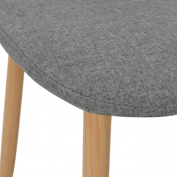 Dining Chairs 4 Pcs Light Grey Fabric Image 6
